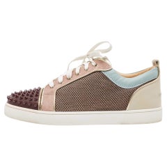 Christian Louboutin Multicolor Leather and Suede Louis Junior Sneakers Size 43.5