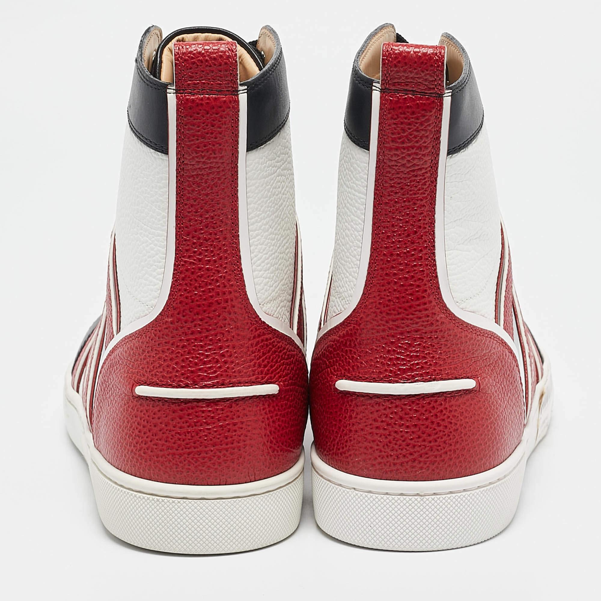  Baskets hautes Christian Louboutin en cuir multicolore, taille 42.5 Pour hommes 