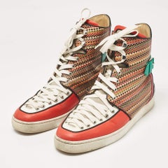 Christian Louboutin Multicolor Leather High Top Sneakers Size 44.5