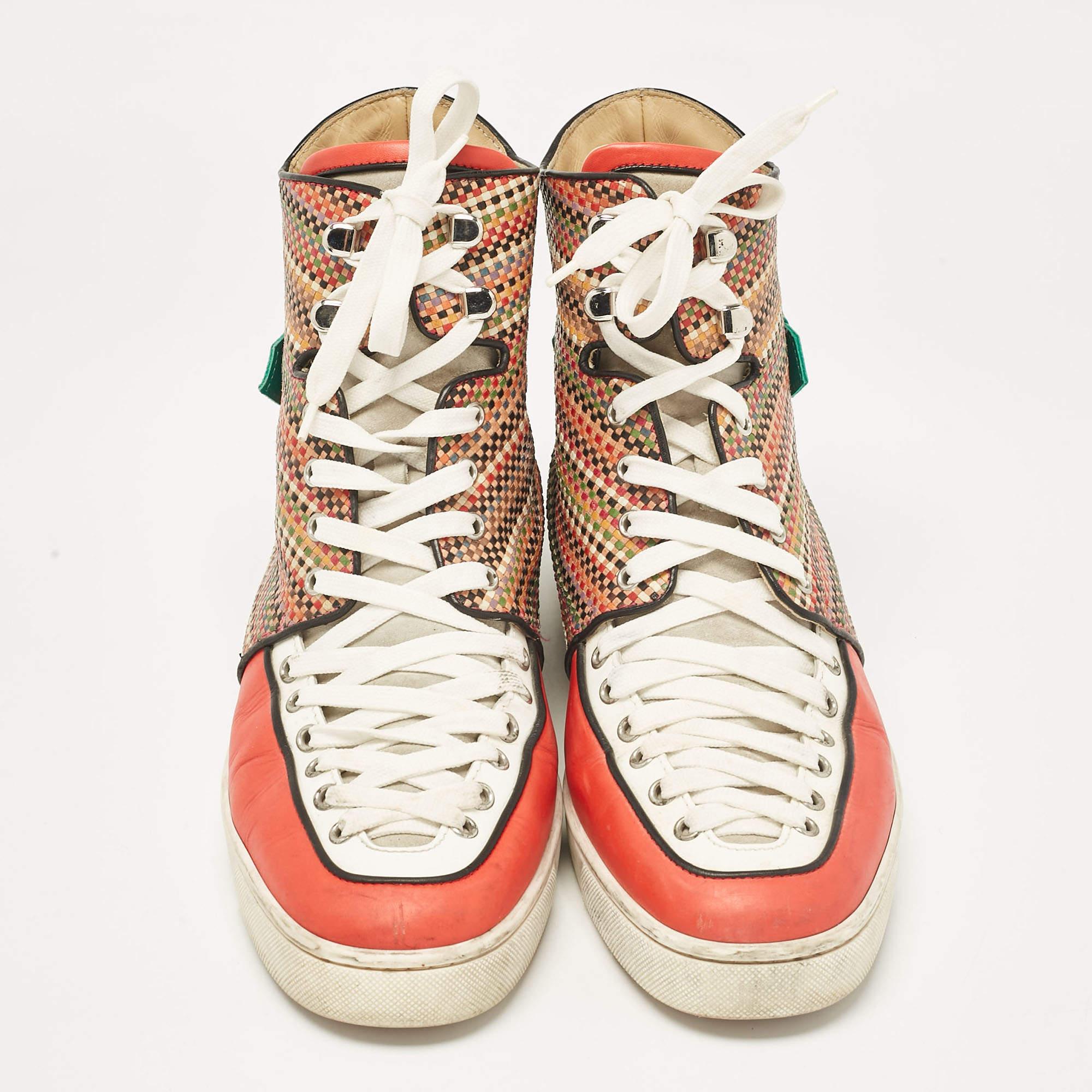 Christian Louboutin Zapatillas altas de piel multicolor Talla 44.5 Beige en venta