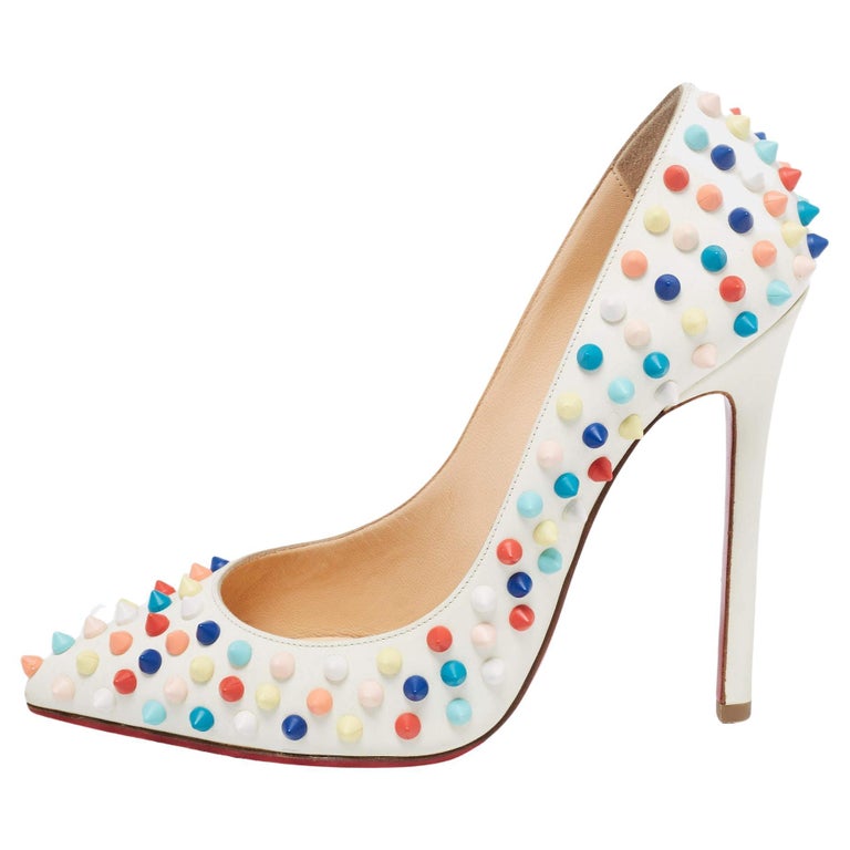 Christian Louboutin Multicolour Leather Pigalle Spike Pumps Size 37.5 For  Sale at 1stDibs