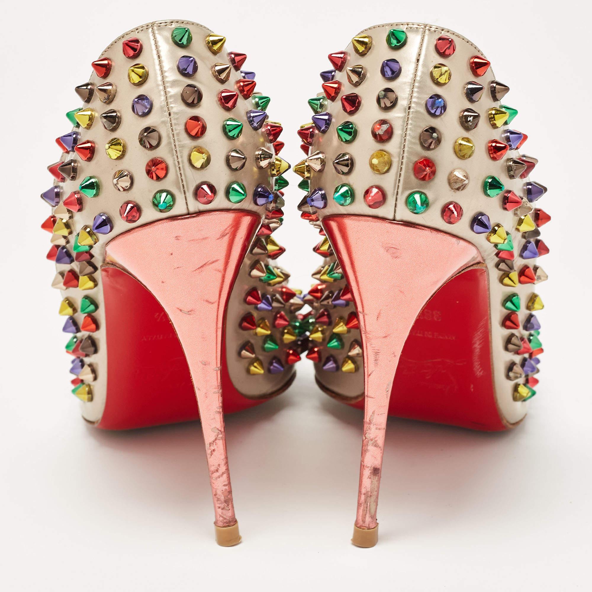 Christian Louboutin escarpins Pigalle à pointes en cuir multicolore, taille 38,5 Pour femmes en vente