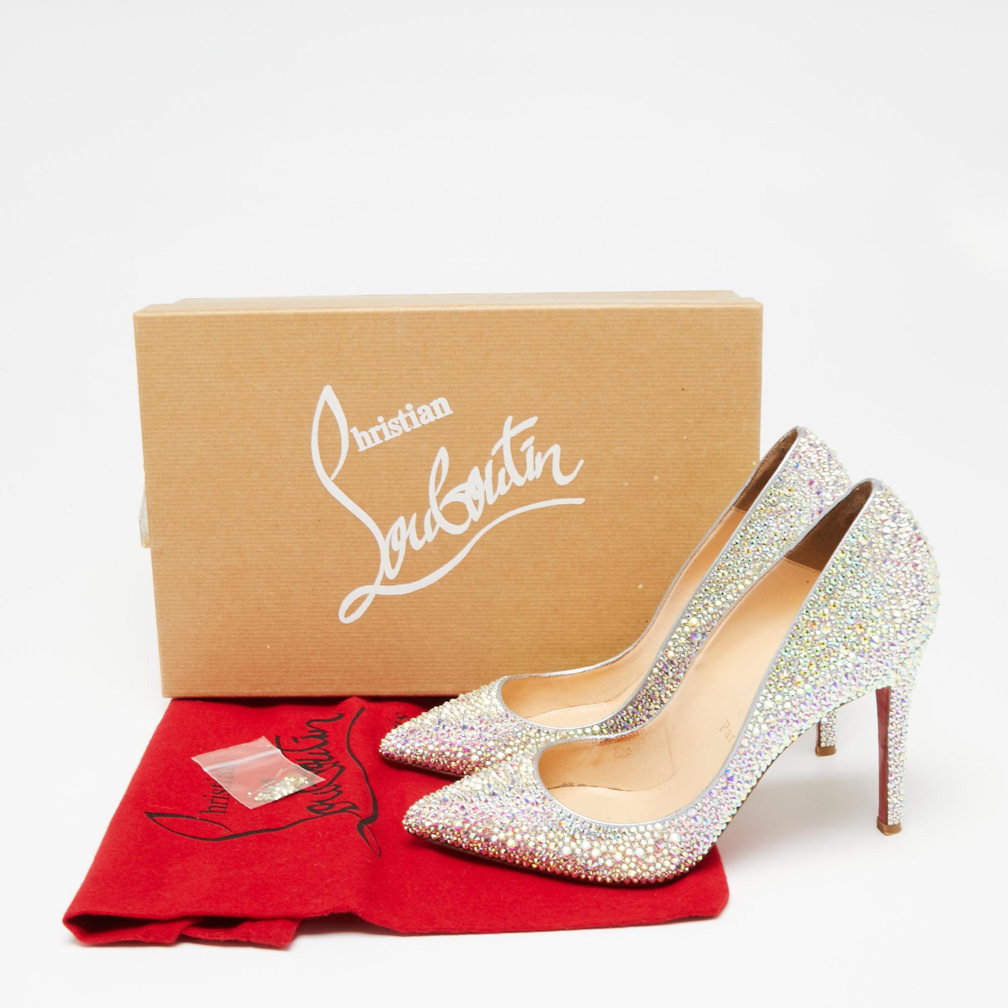 Christian Louboutin Multicolor Leather Pigalle Strass Degrade Pumps Size 36 1