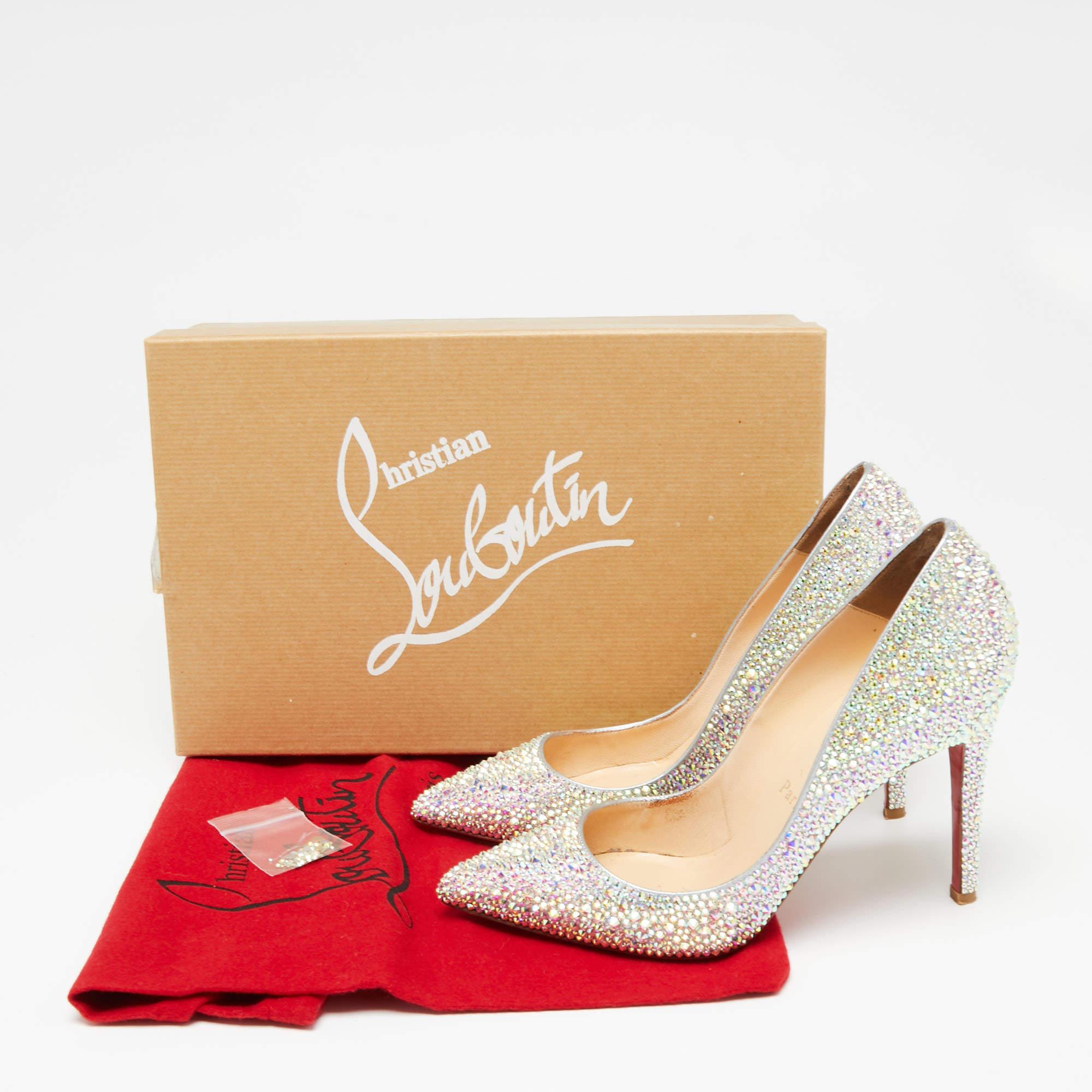Christian Louboutin Multicolor Leather Pigalle Strass Degrade Pumps Size 36 3