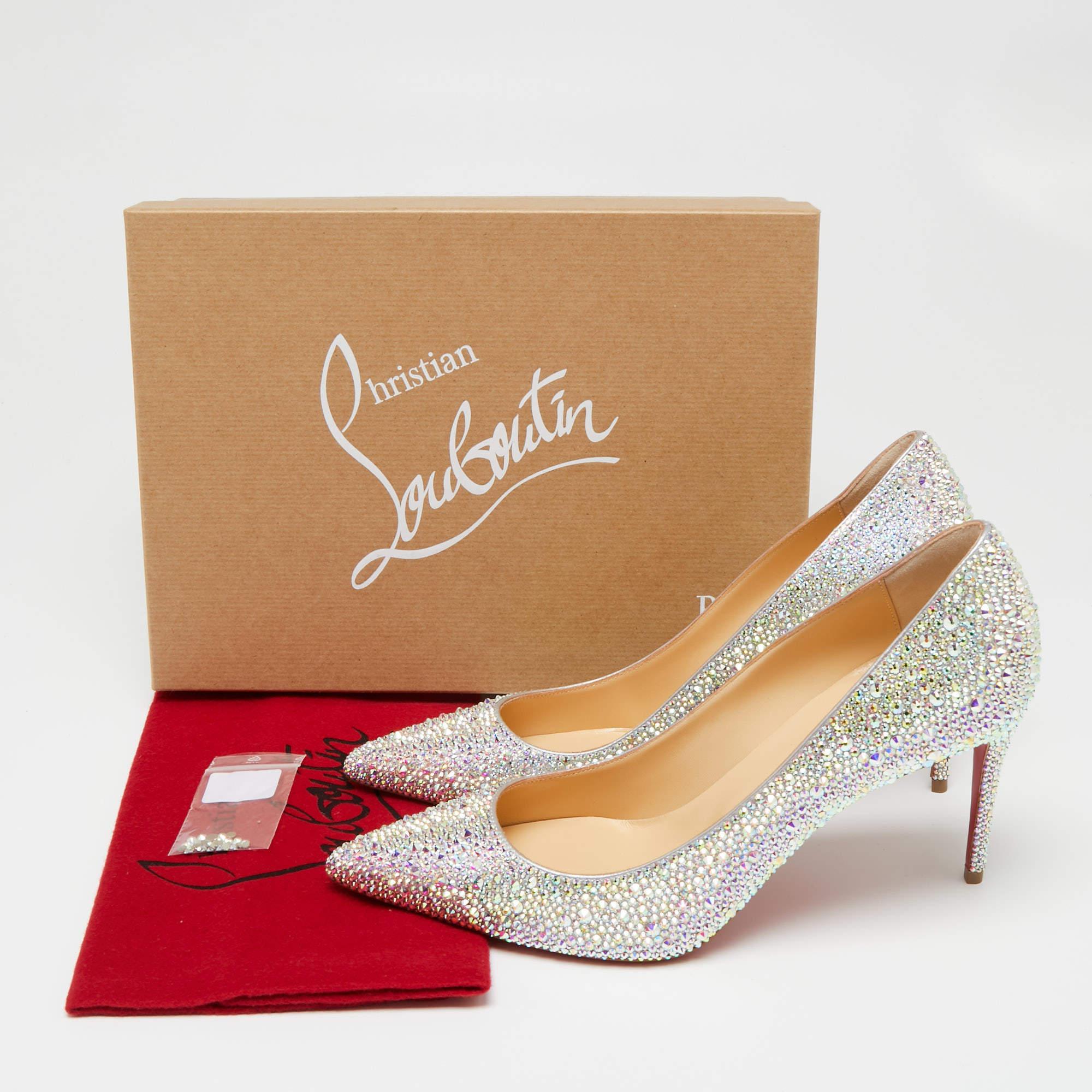 Christian Louboutin Multicolor Leather Strass Degrade Kate Pumps Size 39 4