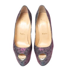Christian Louboutin Multicolor Leopard Print Lurex Highness Pumps Size 36.5