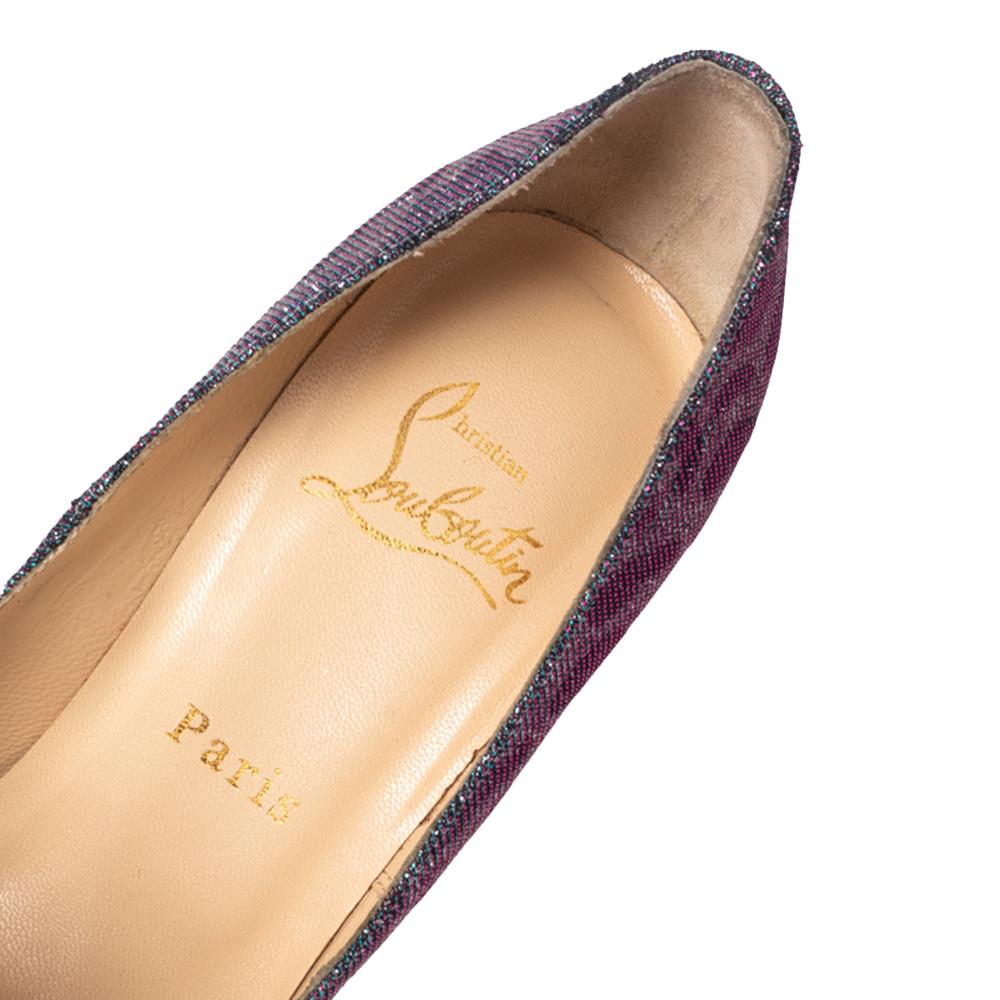Christian Louboutin Multicolor Leopard Print Lurex Highness Pumps Size 36.5 In Good Condition In Dubai, Al Qouz 2