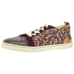 Christian Louboutin Multicolor Lurex Gandolastrass Low Top Sneakers Size 37.5