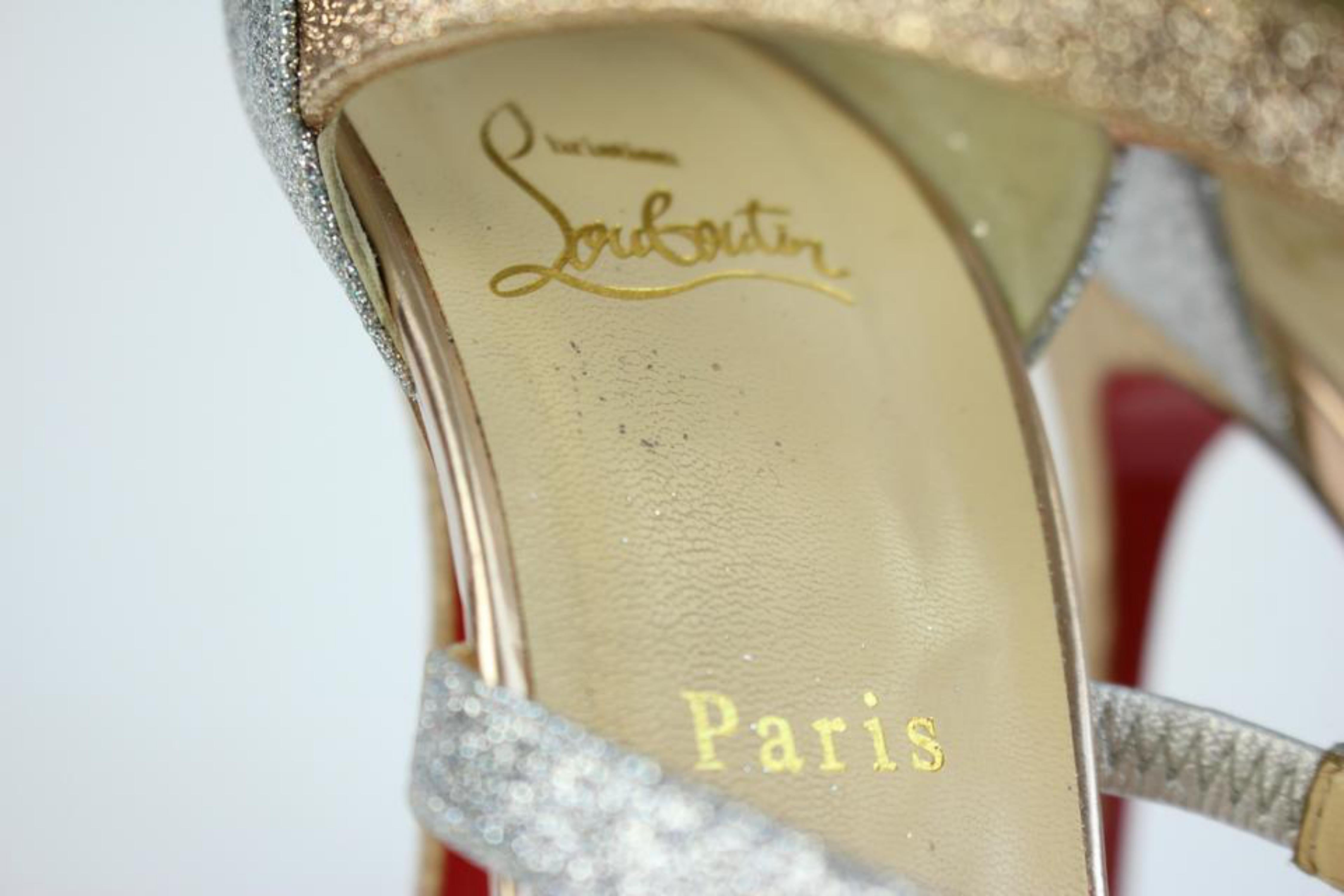Christian Louboutin Multicolor Mariniere 100 Glitter Mini 36cla32717 Sandals For Sale 6