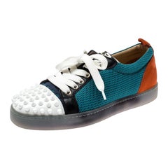 Christian Louboutin Multicolor Mesh And Leather AC Viera Spiked Orlato Low Top S