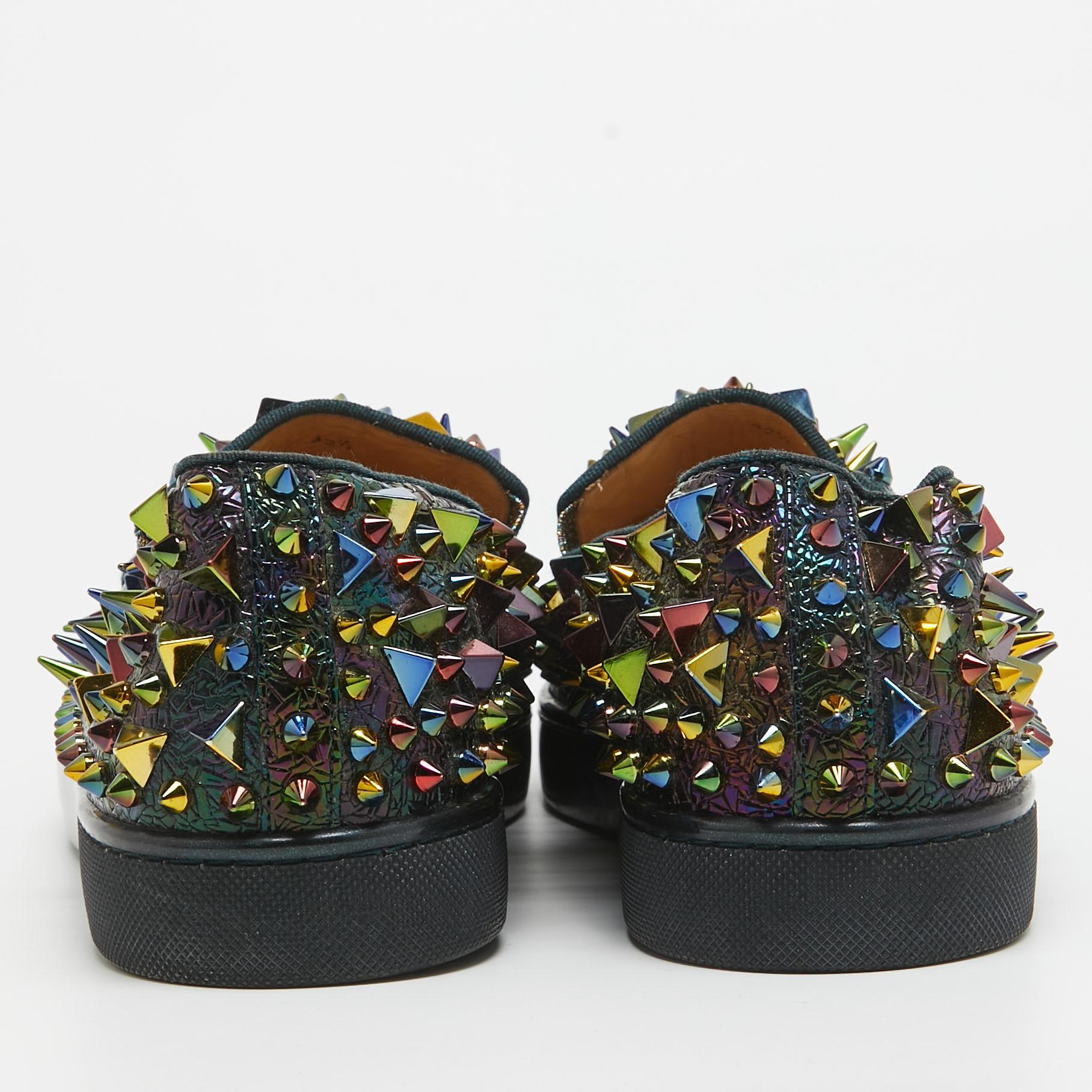 Baskets de bateau à roulettes en nylon multicolore Christian Louboutin, Taille 42,5 Pour femmes en vente