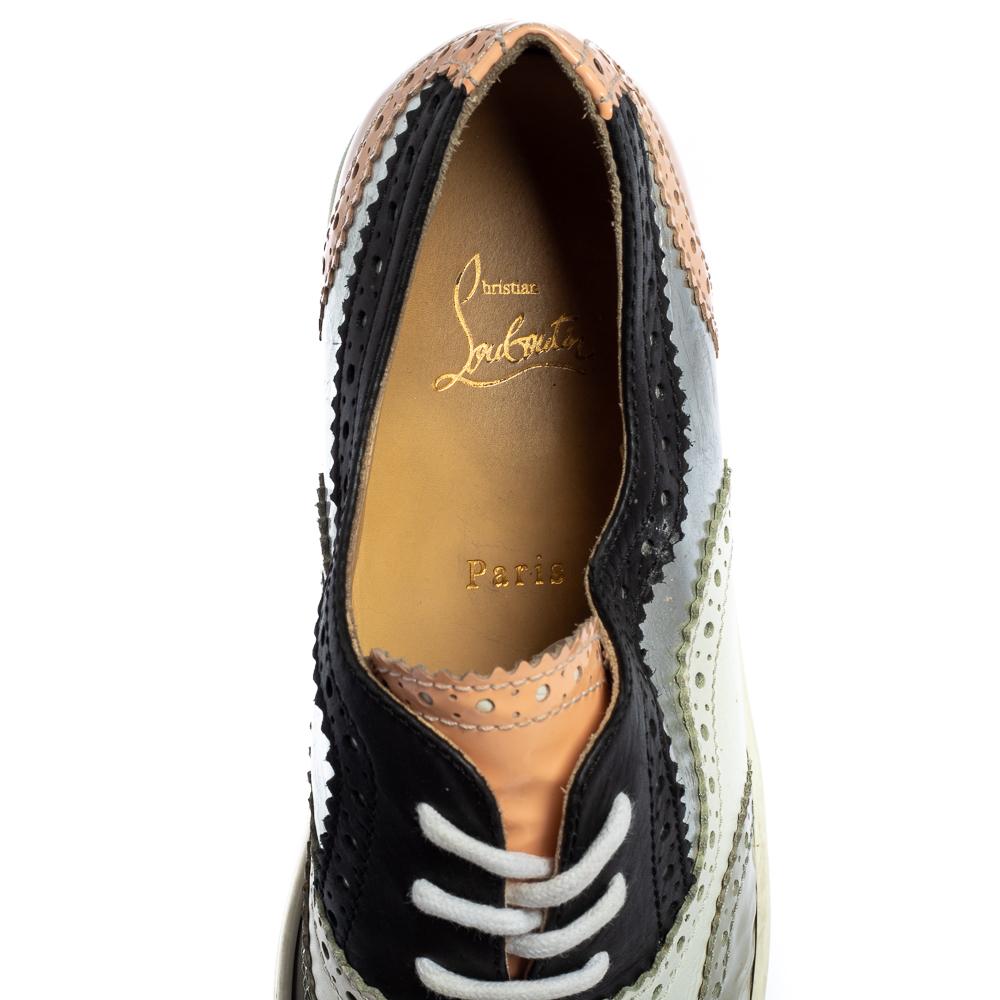 Christian Louboutin Multicolor Patent And Leather Golfito Sneakers Size 42 In Good Condition In Dubai, Al Qouz 2