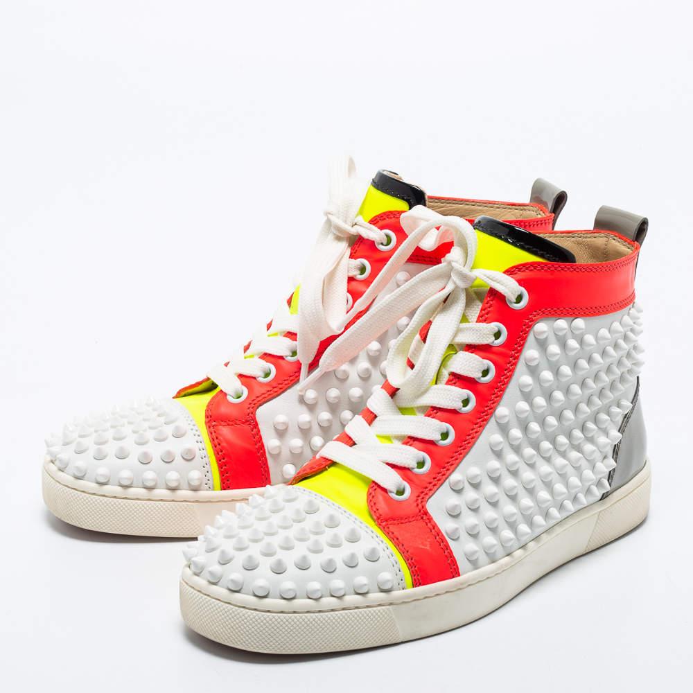 Christian Louboutin Multicolor Patent and Leather  High Top Sneakers Size 36 For Sale 1