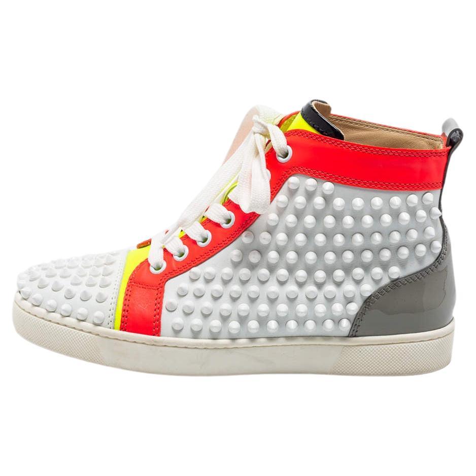 Christian Louboutin Multicolor Patent and Leather  High Top Sneakers Size 36 For Sale