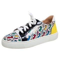 Christian Louboutin Multicolor Lack und Leder Low Top Sneakers Größe 39