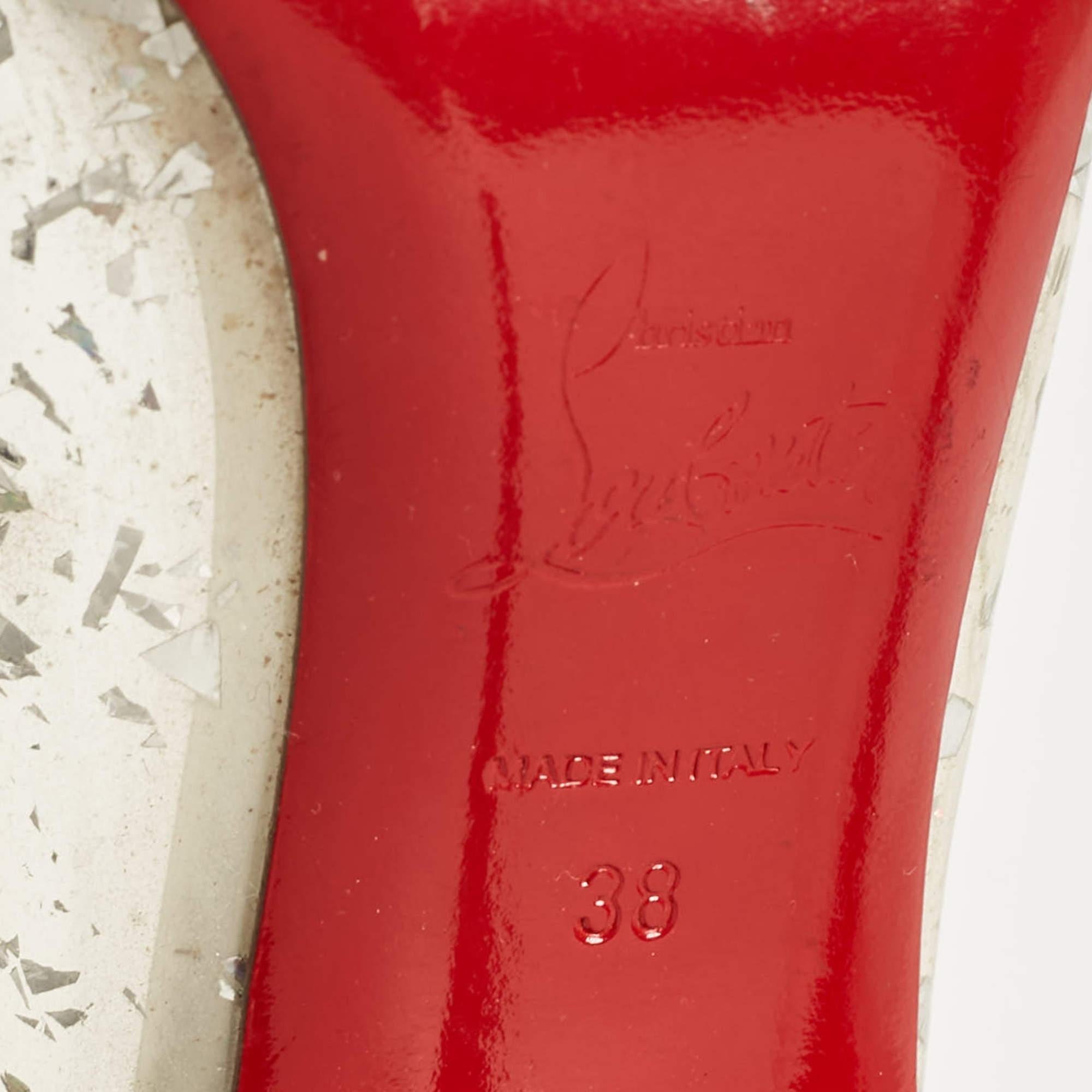 Christian Louboutin Multicolor Patent Leather and PVC Debout Pumps Size 38 For Sale 3