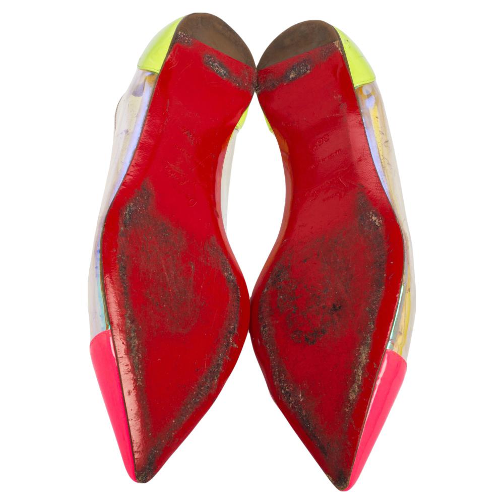 Christian Louboutin Multicolor Patent Leather And PVC Riviera Flats Size 36.5 2