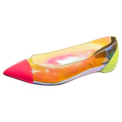 Christian Louboutin Multicolor Patent Leather And PVC Riviera Flats Size 36.5