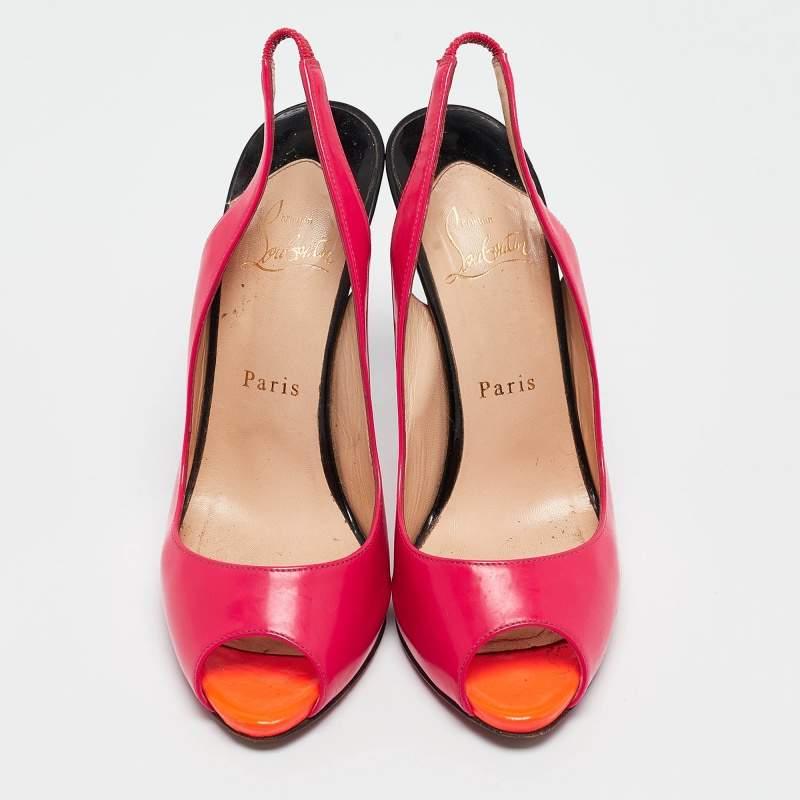 Rouge Christian Louboutin escarpins Flo en cuir verni multicolore, taille 37,5 en vente
