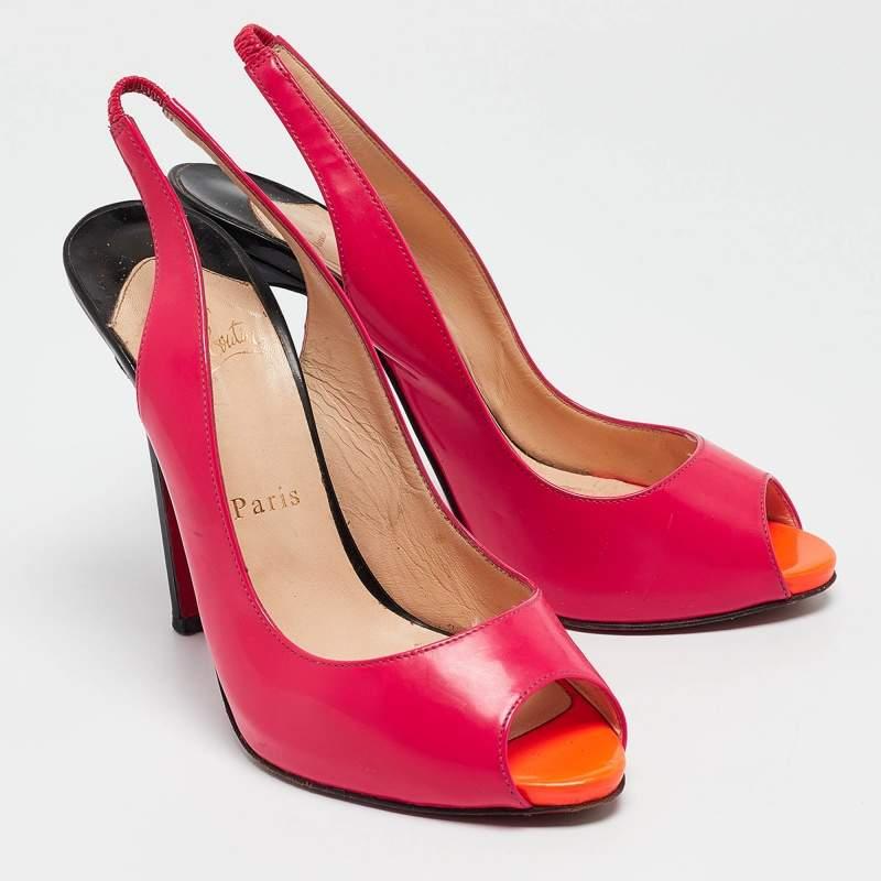 Christian Louboutin escarpins Flo en cuir verni multicolore, taille 37,5 État moyen - En vente à Dubai, Al Qouz 2