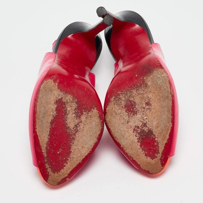 Christian Louboutin escarpins Flo en cuir verni multicolore, taille 37,5 en vente 1