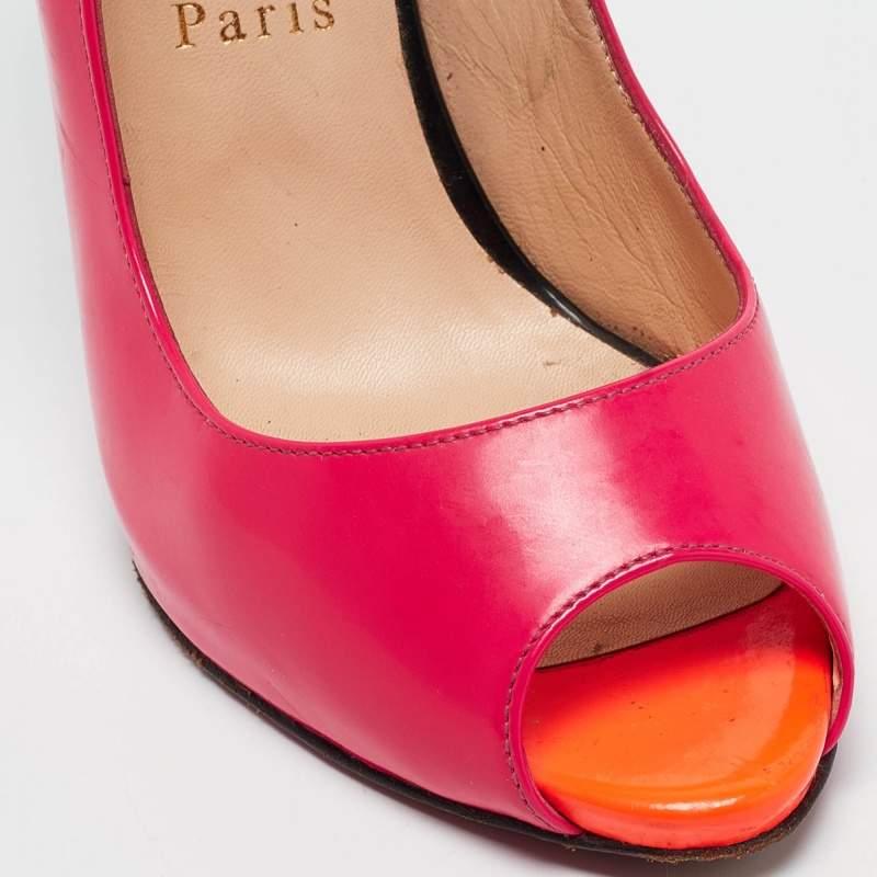 Christian Louboutin escarpins Flo en cuir verni multicolore, taille 37,5 en vente 2