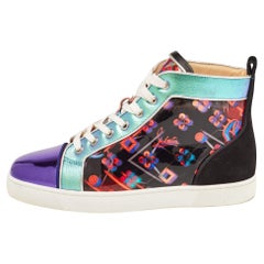 Christian Louboutin Multicolor Patent Leather Louis Orlato Sneakers Size 40