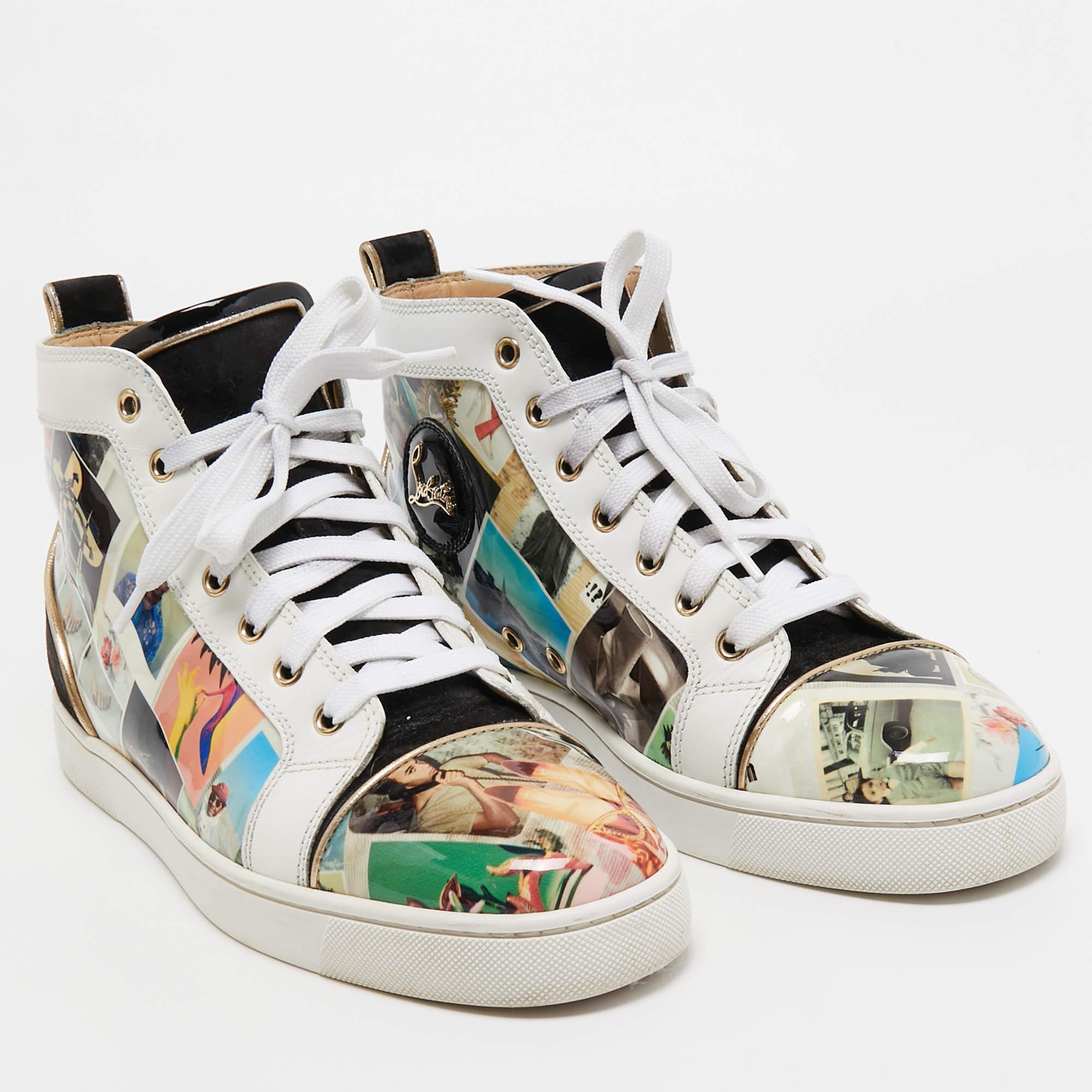 Christian Louboutin Multicolor Patent Leather Louis Orlato Sneakers Size 42 3