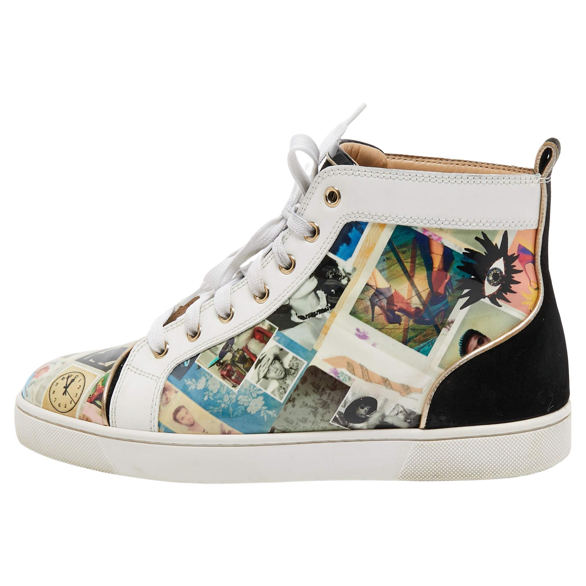 Christian Louboutin Multicolor Patent Leather Louis Orlato Sneakers Size 42