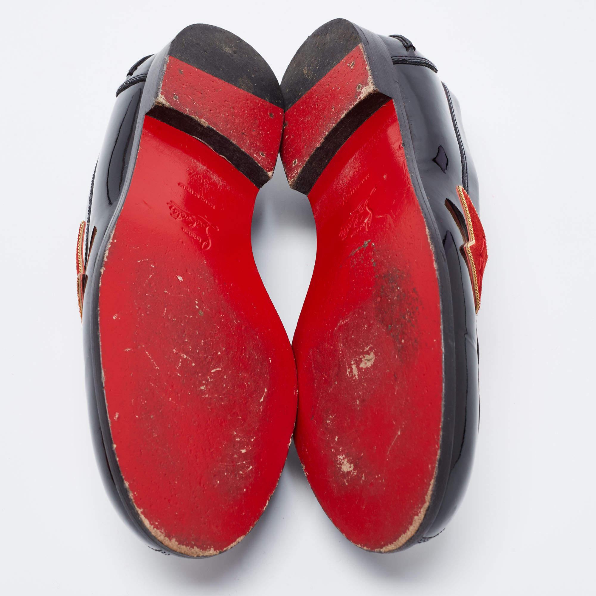 Christian Louboutin Multicolor Patent Leather Monono Flat Loafers Size 36.5 4