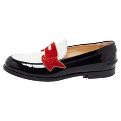 Christian Louboutin Mocassini piatti Monono in pelle verniciata multicolore misura 36,5