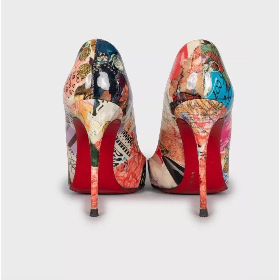 Christian Louboutin Pumps in pelle verniciata multicolore - 37 In condizioni buone in vendita a Krakow, PL
