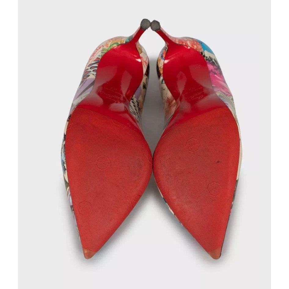 Donna Christian Louboutin Pumps in pelle verniciata multicolore - 37 in vendita