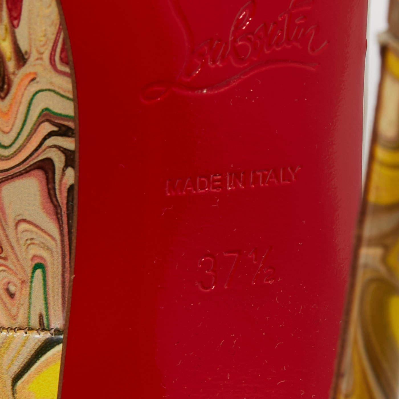 Christian Louboutin Multicolor Print Patent Leather Pigalle Pumps Size 37.5 For Sale 1