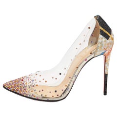 Christian Louboutin Multicolor Printed Lurex Fabric Degrastrass Pumps Size 39.5