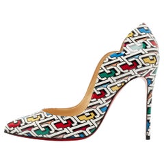Christian Louboutin Multicolor Printed Patent Leather Hot Chick Pumps Size 37.5