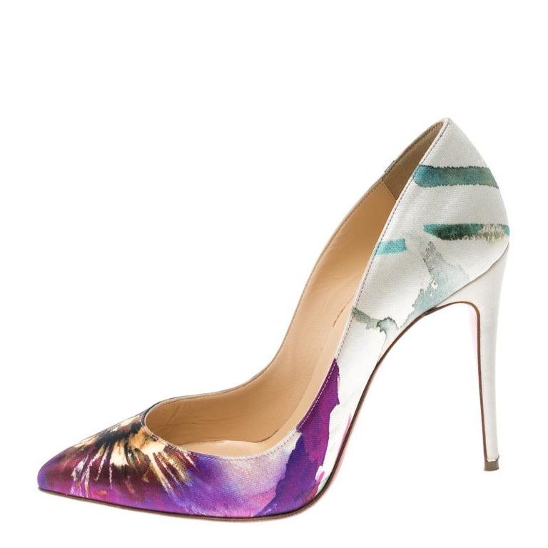 Christian Louboutin Multicolor Printed Satin Pigalle Follies Pumps Size ...