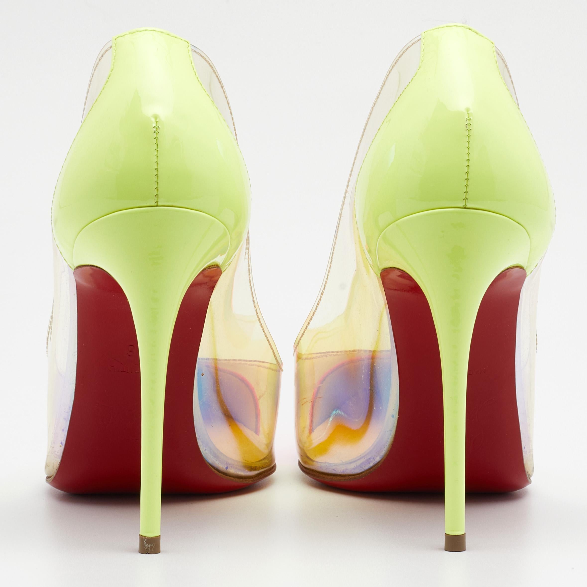 Christian Louboutin Multicolor PVC and Patent Leather Pumps Size 36 For Sale 1
