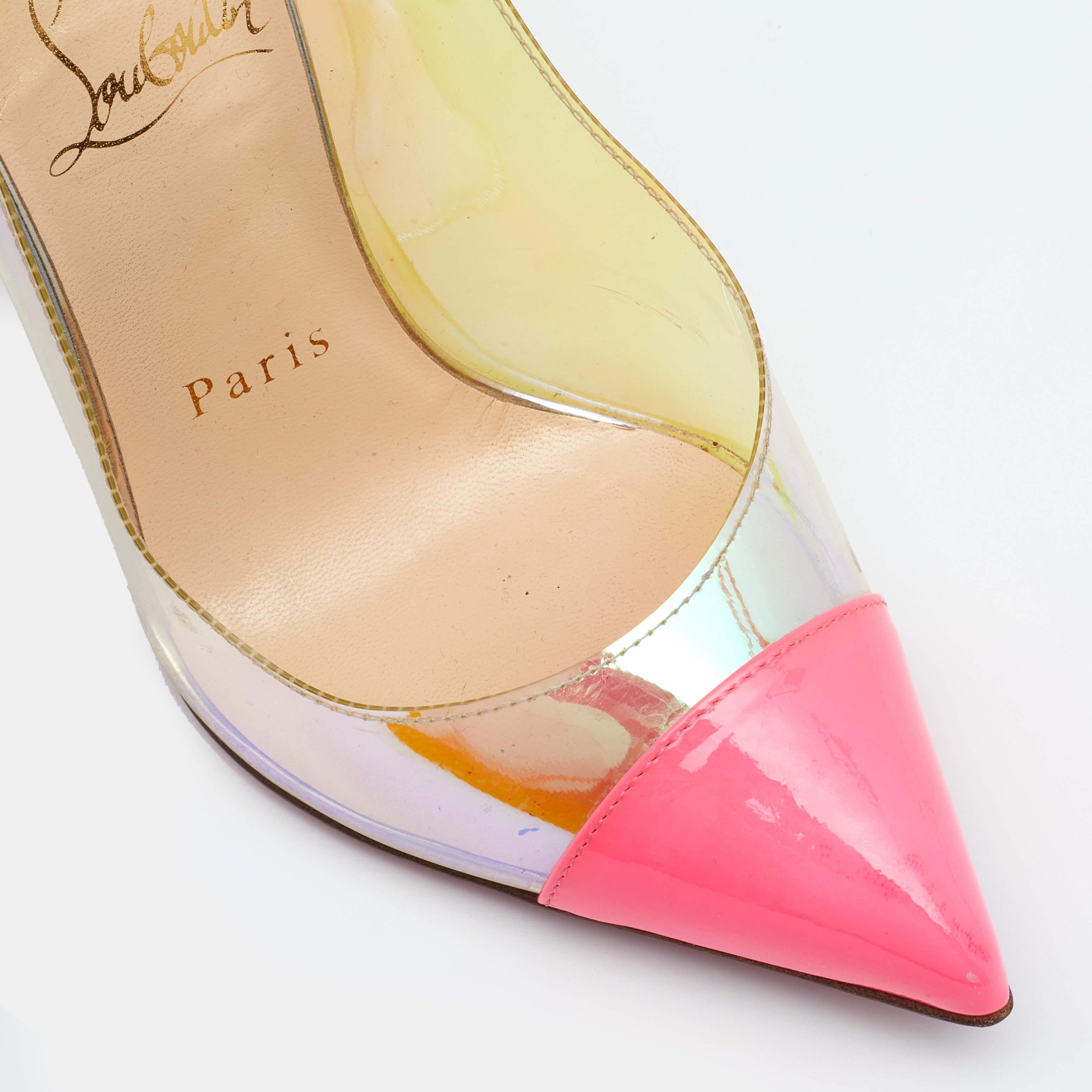 Christian Louboutin Multicolor PVC and Patent Leather Pumps Size 36 For Sale 3