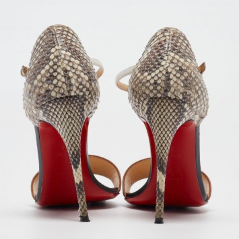 Christian Louboutin Multicolor Python und Leder Mayerling Sandalen Größe 36 im Angebot 2