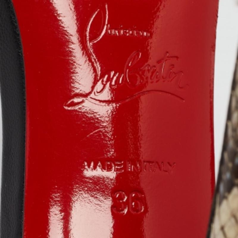 Christian Louboutin Multicolor Python und Leder Mayerling Sandalen Größe 36 im Angebot 3