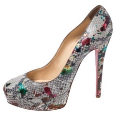 Christian Louboutin Multicolor Python Bianca Platform Pumps Size 37