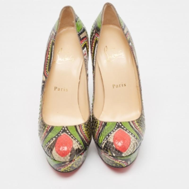Christian Louboutin Multicolor Python Bianca Pumps Size 37 For Sale 1