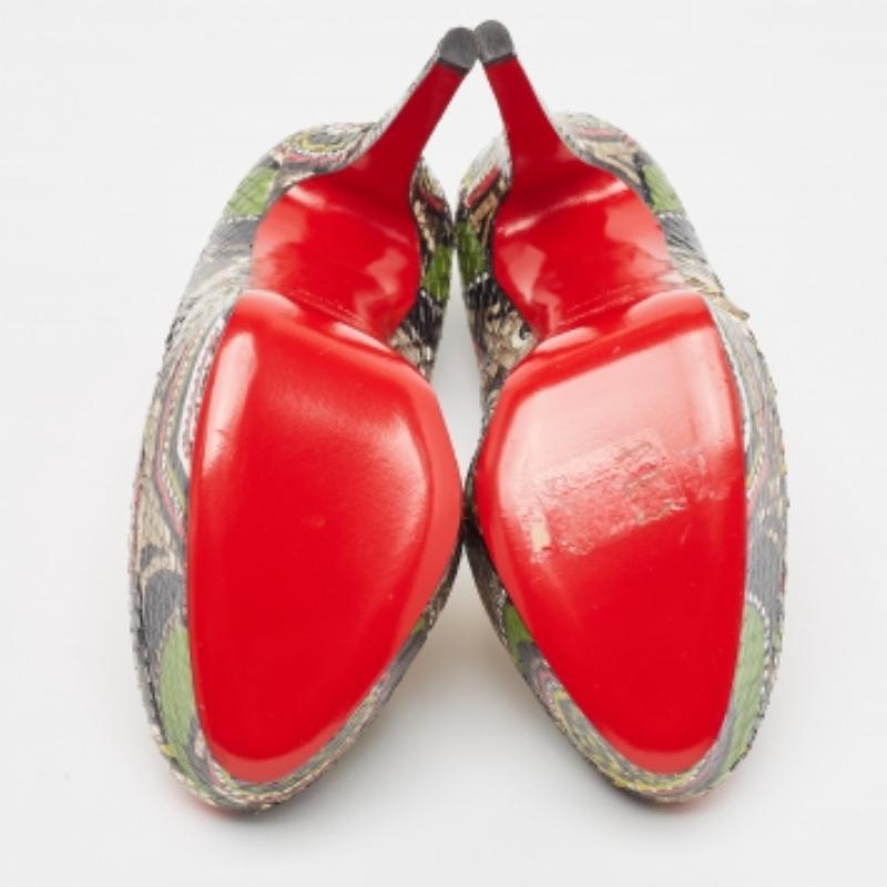 Christian Louboutin Multicolor Python Bianca Pumps Size 37 For Sale 3