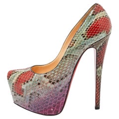 Christian Louboutin Multicolor Python Daffodile Pumps Size 37