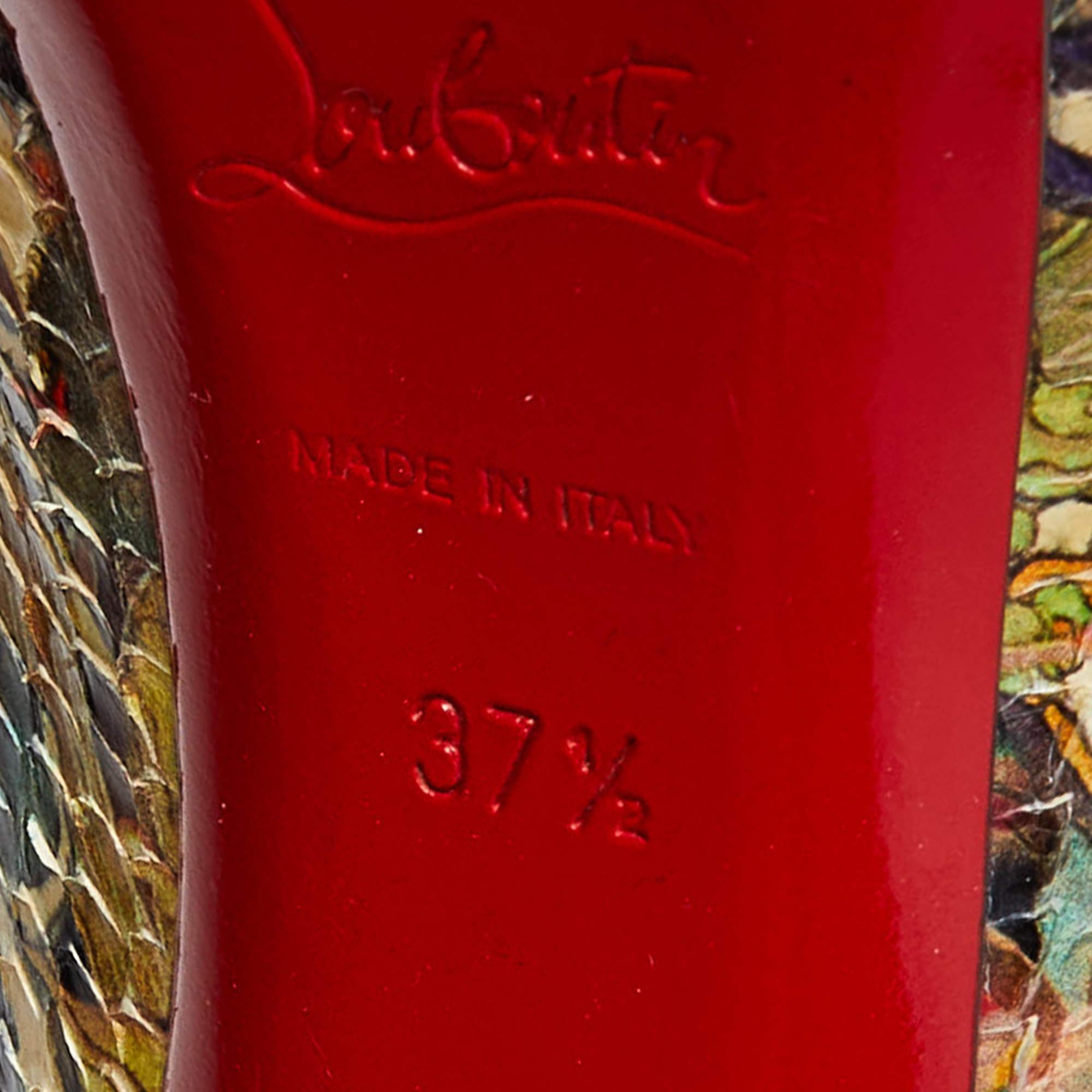 Christian Louboutin Multicolor Python Faience Lucido Palais Royal Pumps Size 37. For Sale 4