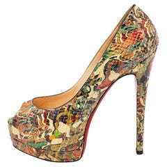 Christian Louboutin Multicolor Python Faience Lucido Palais Royal Pumps Size 37.