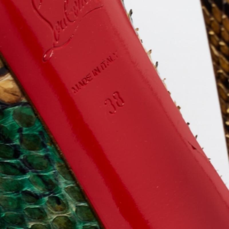 Christian Louboutin Multicolor Python Leder Lady Highness Pumps Größe 38 im Angebot 1