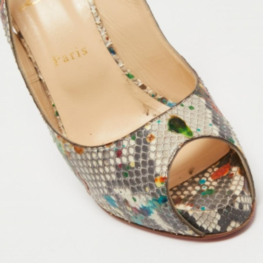 Christian Louboutin Multicolore Python No Prive Escarpins Taille 41 Bon état - En vente à Dubai, Al Qouz 2