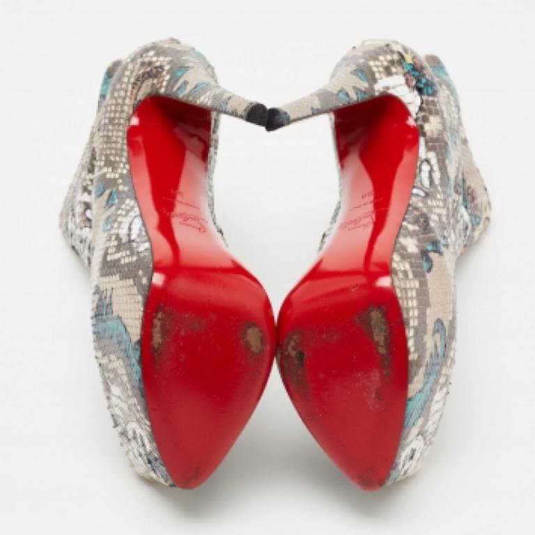 Christian Louboutin Multicolor Python Skull Mexico Daf Ankle Boots Size 38 For Sale 2